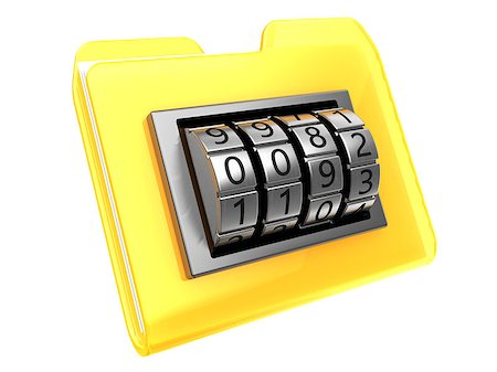 simsearch:400-06081847,k - 3d illustration of folder icon protected with code lock Stockbilder - Microstock & Abonnement, Bildnummer: 400-08671421