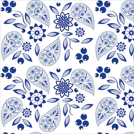 phantom1311 (artist) - Ornate Paisley Pattern Doodle Vector Design on White Stock Photo - Budget Royalty-Free & Subscription, Code: 400-08671442