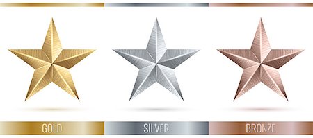 simsearch:400-07052920,k - Vector illustration of realistic metallic 3 stars. Metal scratched texture. Decorated set of 3 stars. EPS 10 Foto de stock - Super Valor sin royalties y Suscripción, Código: 400-08671457