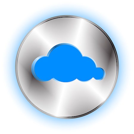 Cloud futuristic icon. Technological background with cloud button and cloud shape cut off. Vector illustration Stock Photo - Budget Royalty-Free & Subscription, Code: 400-08671550