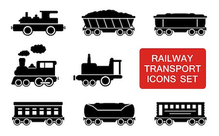 simsearch:400-07417657,k - set of railway transport icons with red signboard Fotografie stock - Microstock e Abbonamento, Codice: 400-08671615