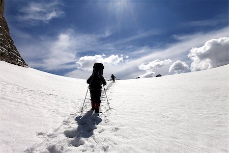 simsearch:400-09275243,k - Two hikers on snow plateau. Turkey, Central Taurus Mountains, Aladaglar (Anti-Taurus), plateau Edigel (Yedi Goller) Stock Photo - Budget Royalty-Free & Subscription, Code: 400-08671744