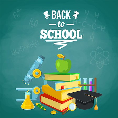 Bright background for education topic. Vector composition. Stock Photo - Budget Royalty-Free & Subscription, Code: 400-08671916