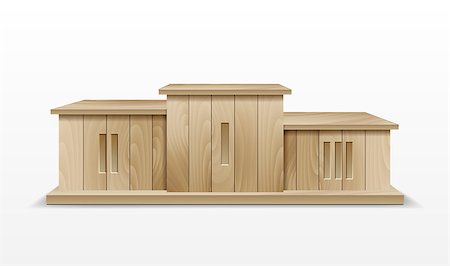 simsearch:400-08708838,k - Wooden Winners Podium. Illustration of an award winner podium, made of wood, for business success and wealth podium. Vector illustration Photographie de stock - Aubaine LD & Abonnement, Code: 400-08671947