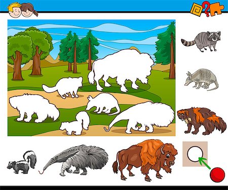 simsearch:400-08919841,k - Cartoon Illustration of Educational Activity Task for Preschool Children with Wild Animal Characters Stockbilder - Microstock & Abonnement, Bildnummer: 400-08672095