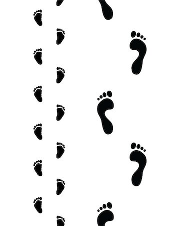 simsearch:400-06200030,k - Trail of human and baby bare feet, seamless vector wallpaper Stock Photo - Budget Royalty-Free & Subscription, Code: 400-08672250