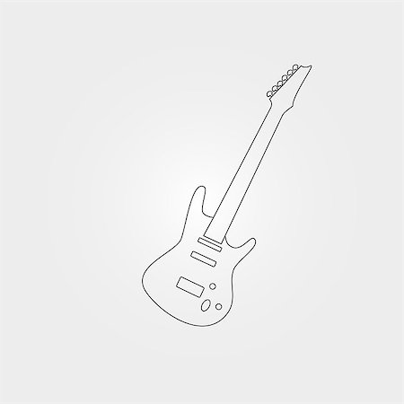 simsearch:400-08572683,k - Silhouette of an electric bass guitar on white background Stock Photo - Budget Royalty-Free & Subscription, Code: 400-08672335