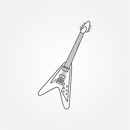 simsearch:400-08572683,k - Silhouette of an electric bass guitar on white background Stock Photo - Budget Royalty-Free & Subscription, Code: 400-08672371