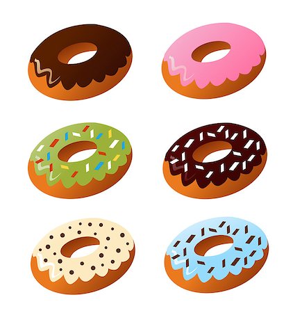 donut hole - Set of cute sweet colorful donuts Stock Photo - Budget Royalty-Free & Subscription, Code: 400-08672386