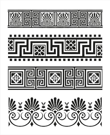 Seamless pattern of antique greek borders vector Foto de stock - Super Valor sin royalties y Suscripción, Código: 400-08672917