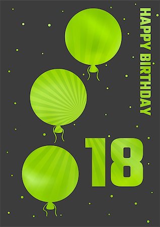 sur - dark happy birthday illustration with color ballons Stock Photo - Budget Royalty-Free & Subscription, Code: 400-08673022