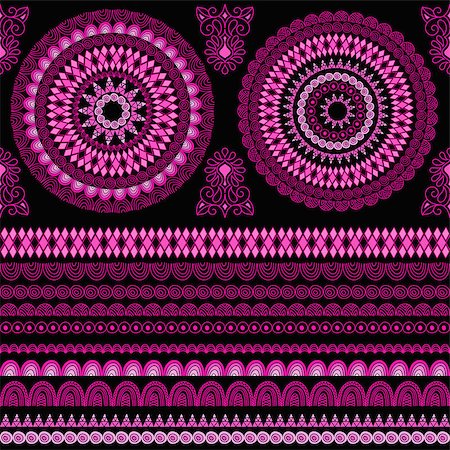 Vector seamless ethnic pattern, elements can be used separately Stock Photo - Budget Royalty-Free & Subscription, Code: 400-08673189