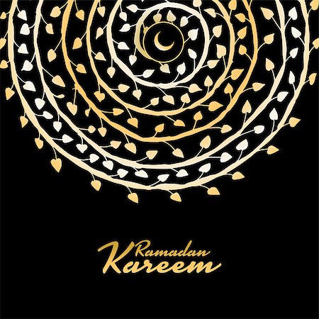 Traditional ramadan kareem month celebration. Greeting card design. Vector illustration Stock Photo - Budget Royalty-Free & Subscription, Code: 400-08673426