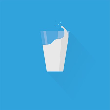 simsearch:400-09082204,k - Milk glass icon, minimal flat design style, vector illustration Stock Photo - Budget Royalty-Free & Subscription, Code: 400-08673454