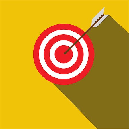 darts and target - The target web page icon in a flat design with long shadow Stock Photo - Budget Royalty-Free & Subscription, Code: 400-08673508