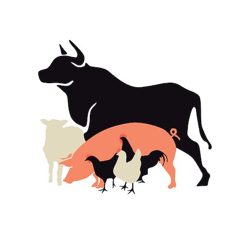 silhouette sheep - Farm animals icon, Beef, pork, lamb, chicken Stock Photo - Budget Royalty-Free & Subscription, Code: 400-08673641