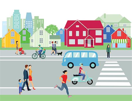 Street in the city with people Photographie de stock - Aubaine LD & Abonnement, Code: 400-08673642