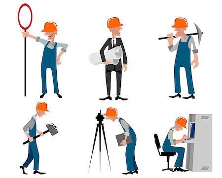 simsearch:400-05341942,k - Vector illustration image of a six builders set Stock Photo - Budget Royalty-Free & Subscription, Code: 400-08673708