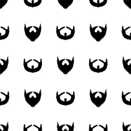 rogues - Beard Silhouette Seamless Pattern. Mustache Barber  Background Stockbilder - Microstock & Abonnement, Bildnummer: 400-08673749
