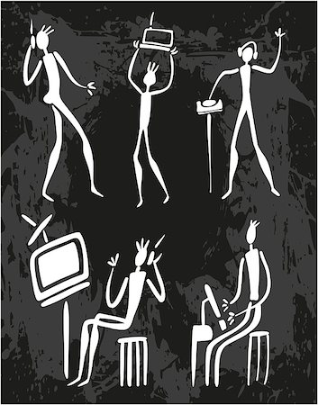 Man Human Evolution Technology Stick Figure Pictogram Icon Photographie de stock - Aubaine LD & Abonnement, Code: 400-08673875