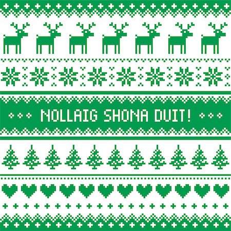 simsearch:400-07759786,k - Winter green background for celebrating Xmas in Ireland - Nordic knitting style Foto de stock - Super Valor sin royalties y Suscripción, Código: 400-08673904