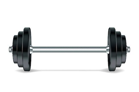 simsearch:400-07915037,k - Metal realistic barbell isolated on white background. Vector illustration. Photographie de stock - Aubaine LD & Abonnement, Code: 400-08673940