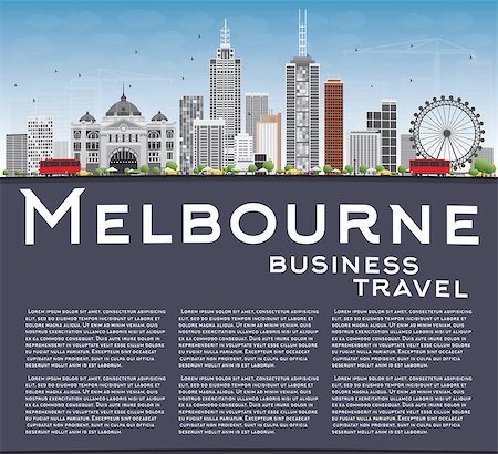 parc national flinders ranges - Melbourne Skyline with Gray Buildings and Blue Sky. Vector Illustration. Business Travel and Tourism Concept with Copy Space. Image for Presentation Banner Placard and Web Site. Photographie de stock - Aubaine LD & Abonnement, Code: 400-08680042