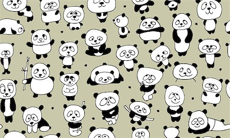 simsearch:400-04394273,k - Funny pandas, seamless pattern for your design. Vector illustration Foto de stock - Royalty-Free Super Valor e Assinatura, Número: 400-08680065