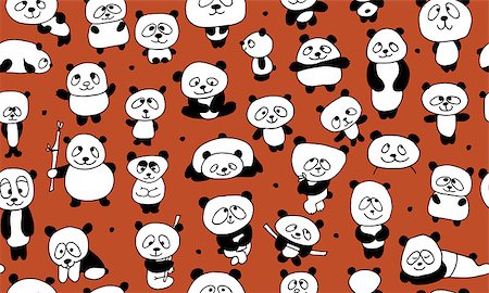 simsearch:400-04743700,k - Funny pandas, seamless pattern for your design. Vector illustration Stockbilder - Microstock & Abonnement, Bildnummer: 400-08680062