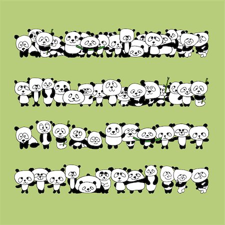 simsearch:400-04743700,k - Funny panda family for your design. Vector illustration Stockbilder - Microstock & Abonnement, Bildnummer: 400-08680074