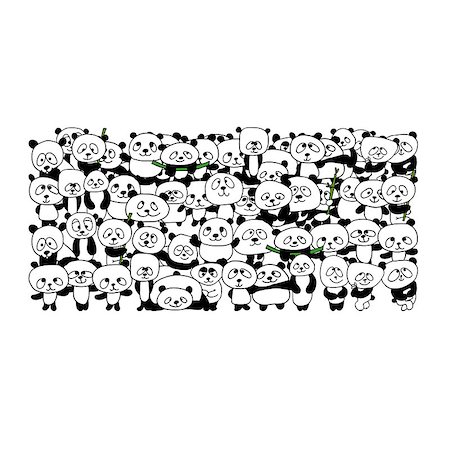 simsearch:400-04743700,k - Funny panda family for your design. Vector illustration Stockbilder - Microstock & Abonnement, Bildnummer: 400-08680078