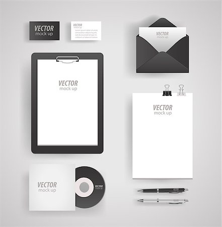 Premium corporate identity template set. Business stationery mock-up with logo template. Set of envelope, card, folder, etc. Vector illustration. Stock Photo - Budget Royalty-Free & Subscription, Code: 400-08680341