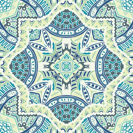simsearch:400-08966083,k - Abstract mosaic tiles seamless pattern ornamental. Winter lace background. Doodle hand drawn pattern Stockbilder - Microstock & Abonnement, Bildnummer: 400-08680350
