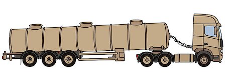Hand drawing of a sand long military tank semitrailer Stock Photo - Budget Royalty-Free & Subscription, Code: 400-08680499