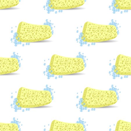 Sponge for Bath and Soap Bubbles Seamless Pattern. Stock Photo - Budget Royalty-Free & Subscription, Code: 400-08681180