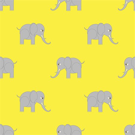 simsearch:400-07232278,k - Big Elephant Seamless Pattern. Zoo Animal Background. Foto de stock - Royalty-Free Super Valor e Assinatura, Número: 400-08681199