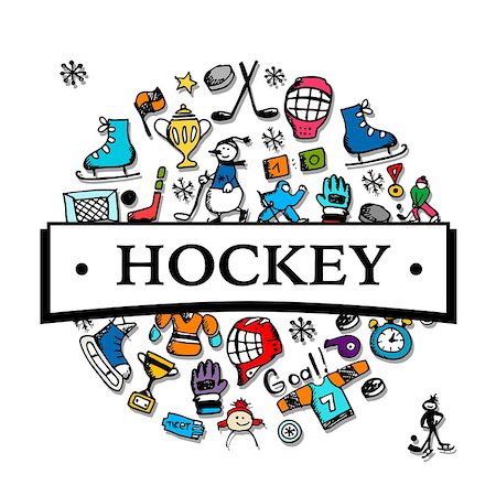 Hockey banner, sketch for your design. Vector illustration Photographie de stock - Aubaine LD & Abonnement, Code: 400-08681252