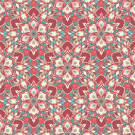 simsearch:400-08675339,k - Boho style flower seamless pattern. Tiled mandala design, best for print fabric or papper and more. Stock Photo - Budget Royalty-Free & Subscription, Code: 400-08681299