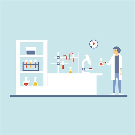 Vector illustration of Healthcare Laboratory Testing Cabinet in Flat Design Stock Photo - Budget Royalty-Free & Subscription, Code: 400-08681456