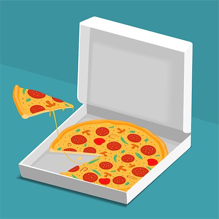 simsearch:400-08107342,k - Pizza in Box Vector Illustration eps 8 file format Stock Photo - Budget Royalty-Free & Subscription, Code: 400-08681590