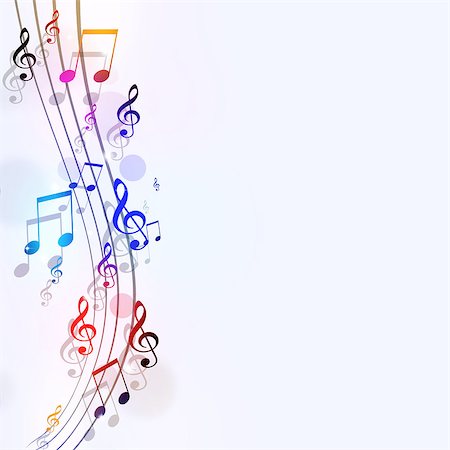 abstract bright background with multicolor music notes Stock Photo - Budget Royalty-Free & Subscription, Code: 400-08694086