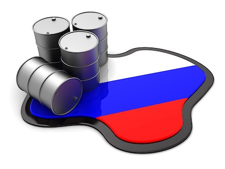 3d illustration of oil barrels and Russia flag Stock Photo - Budget Royalty-Free & Subscription, Code: 400-08694207