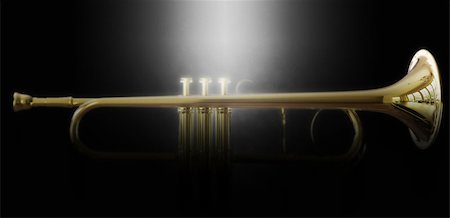 simsearch:400-06555098,k - Golden Trumpet - epic lighting Stock Photo - Budget Royalty-Free & Subscription, Code: 400-08694458