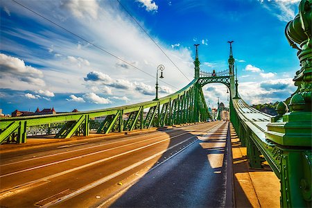 Road at Freedom bridge on Danube river in Budapest city, Hungary Stock Photo - Budget Royalty-Free & Subscription, Code: 400-08695106