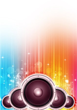 multicolor party music background for flyers and posters Stock Photo - Budget Royalty-Free & Subscription, Code: 400-08695410