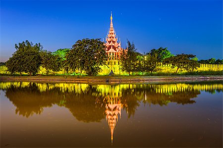 Mandalay, Myanmar at the royal palace moat. Stock Photo - Budget Royalty-Free & Subscription, Code: 400-08695871