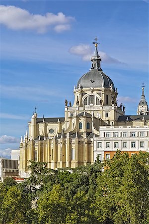 simsearch:400-08167041,k - Santa Maria la Real de La Almudena is the Catholic cathedral in Madrid, Spain. Stock Photo - Budget Royalty-Free & Subscription, Code: 400-08695929