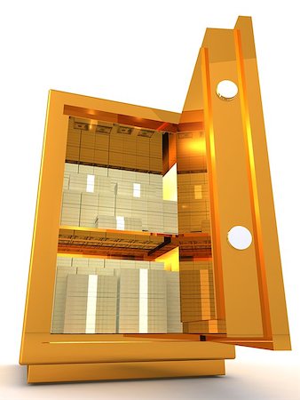 simsearch:400-04394836,k - 3D Rendering Of A Open Metal Safe With a bundle of banknotes Of Dollars 3D illustration Stock Photo - Budget Royalty-Free & Subscription, Code: 400-08695937