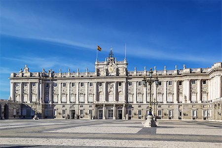 palacio - The Palacio Real de Madrid or Royal Palace of Madrid is the official residence of the Spanish Royal Family at the city of Madrid, but is only used for state ceremonies. Stock Photo - Budget Royalty-Free & Subscription, Code: 400-08695930
