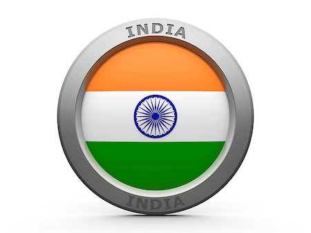 Emblem - Flag of India - isolated on white, three-dimensional rendering, 3D illustration Stock Photo - Budget Royalty-Free & Subscription, Code: 400-08696001